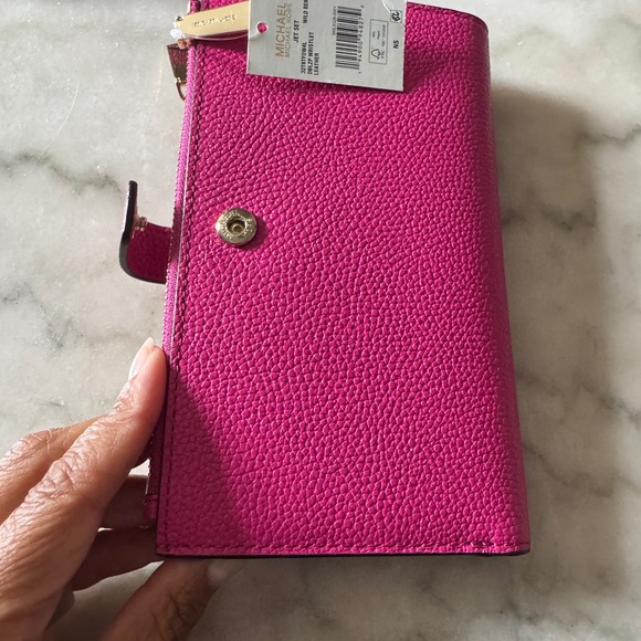 Michael Kors Fuchsia Leather Wristlet - Picture 3 of 3